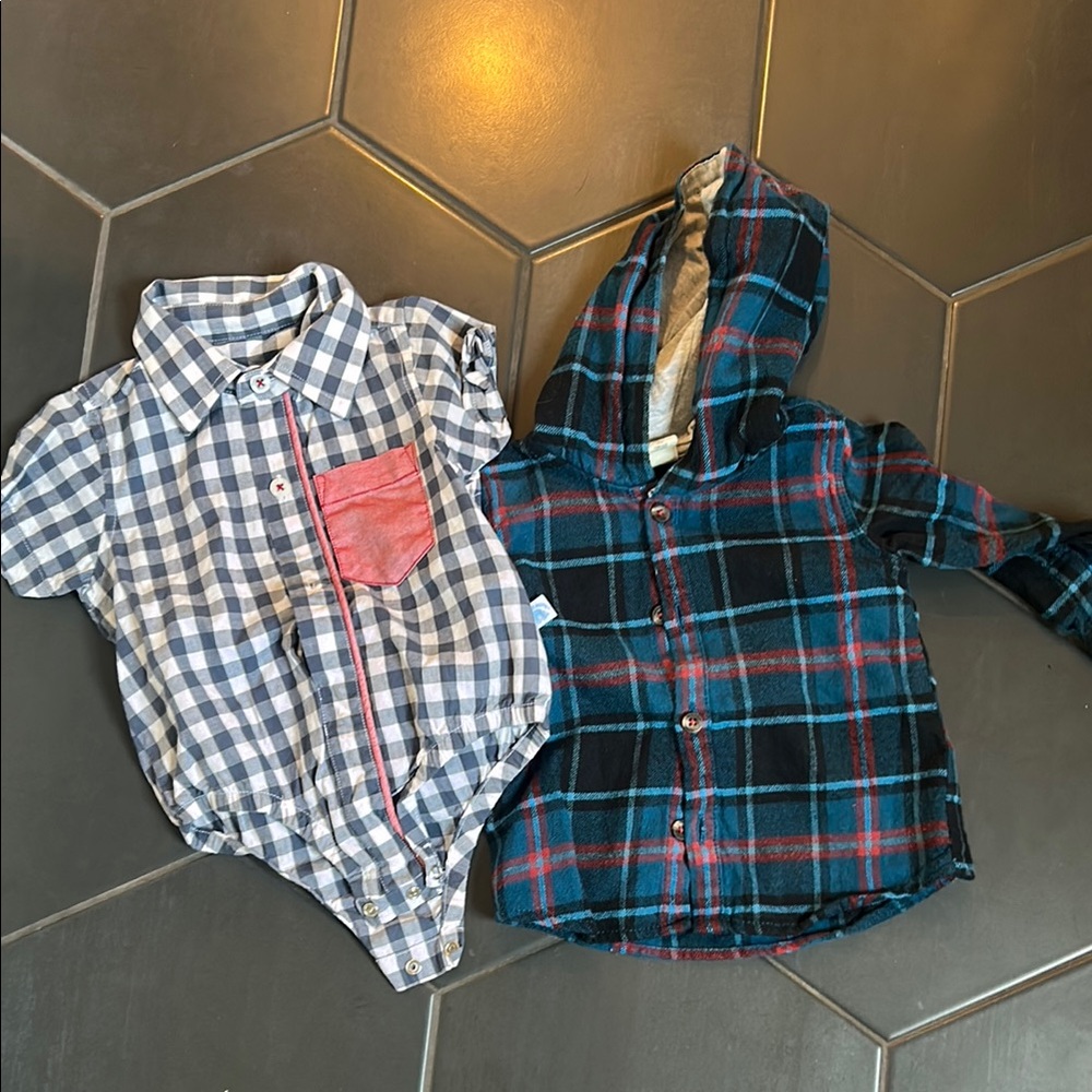 Tucker + Tate Blue and Red Button Down Shirts